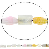 Naturlig Drage Veins Agate perler, Rektangel, blandede farver, 14x22x14mm, Hole:Ca. 1mm, Længde Ca. 16 inch, 5Strands/Bag, Ca. 18pc'er/Strand, Solgt af Bag