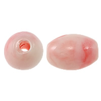 Kæmpe musling perler, Musselmalet Giant, Oval, lyserød, 10x8mm, Hole:Ca. 2mm, 50pc'er/Lot, Solgt af Lot