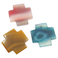Lace Agate Pendants Cross mixed colors Approx 1mm Sold By Bag