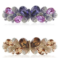 Zinc Alloy Hair Barrette with Crystal Butterfly plated faceted & with rhinestone mixed colors nickel lead & cadmium free Sold By Bag