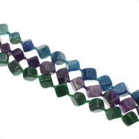 Perle Agate naturelle Crackle, Agate fissure, cube, plus de couleurs à choisir, 20x20x14mm, Trou:Environ 1mm, Environ 22PC/brin, Vendu par Environ 19.5 pouce brin