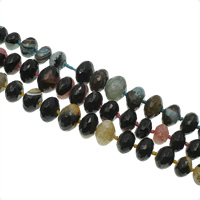 Achat Perlen, rund, abgestufte Perlen & facettierte, keine, 11x6mm-22x14mm, Bohrung:ca. 1mm, ca. 43PCs/Strang, verkauft per ca. 20.4 ZollInch Strang