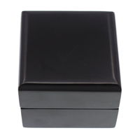 Anillo de madera caja, con Pana, Cuadrado, barnizado, Negro, 60x48mm, 5PCs/Bolsa, Vendido por Bolsa
