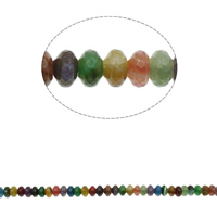 Natuurlijke Crackle Agaat parels, Rondelle, gefacetteerde, gemengde kleuren, 24x7mm, Gat:Ca 1mm, Ca 40pC's/Strand, Per verkocht Ca 15.7 inch Strand