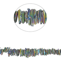 Perline di quarzo naturale placcatura, placcato multicolore, 10x4x5mm, 40x9x7mm, Foro:Appross. 1mm, 70PC/filo, Venduto per Appross. 15 pollice filo