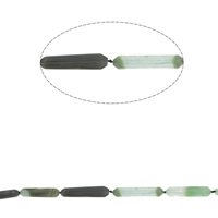 Natural Ice Quartz Agate Beads, Icicle, faceted, green, 13x68mm, Hole:Approx 1mm, Approx 6PCs/Strand, Sold Per Approx 16.5 Inch Strand