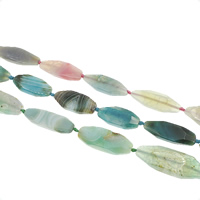 Natural Crackle Agate Beads, faceted, more colors for choice, 17x58x12mm-16x54x9mm, Hole:Approx 1mm, Approx 10PCs/Strand, Sold Per Approx 16.5 Inch Strand