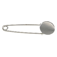 Brass Brooch Findings Flat Round platinum color plated nickel lead & cadmium free Inner Approx 20mm Sold By Lot