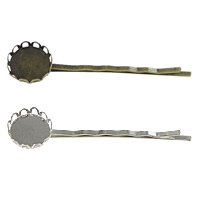 Brass Hair Clip Findings plated nickel lead & cadmium free Inner Approx 12mm Sold By Lot