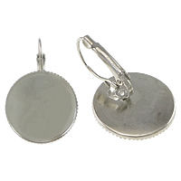 Brass Lever Back Earring Component Flat Round platinum color plated nickel lead & cadmium free Inner Approx 20mm Sold By Lot
