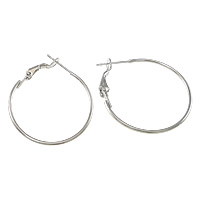 Brass Hoop Earring platinum color plated nickel lead & cadmium free Sold By Lot