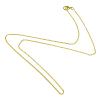 metal Cadena para collar, chapado en color dorado, giro oval, libre de níquel, plomo & cadmio, 2x1x0.50mm, longitud aproximado 18 Inch, 50Strandsfilamento/Grupo, Vendido por Grupo