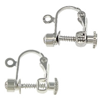 Brass Screw Back Clip-on Earring Findings plated with loop & with rhinestone nickel lead & cadmium free Approx 1mm Sold By Lot