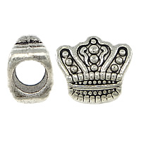 Zinc Alloy European Beads Crown antique silver color plated without troll nickel lead & cadmium free Approx 4.5mm Sold By Lot