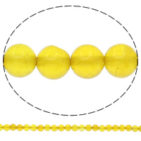Perle Agate jaune naturelle, Rond, normes différentes pour le choix, Trou:Environ 1mm, Longueur Environ 15.7 pouce, Vendu par sac