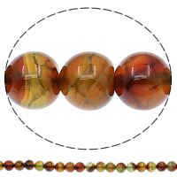 Naturlig Drage Veins Agate perler, Runde, forskellig størrelse for valg, Hole:Ca. 1mm, Længde Ca. 15.7 inch, Solgt af Bag