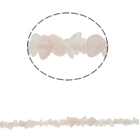 Chips de pierres précieuses, quartz rose, 5-8mm, Trou:Environ 0.8mm, Environ 260PC/brin, Vendu par Environ 33 pouce brin