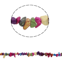 Chips de pierres précieuses, turquoise synthétique, pepite, couleurs mélangées, 5-8mm, Trou:Environ 0.8mm, Environ 260PC/brin, Vendu par Environ 34.6 pouce brin