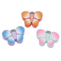 Polymer Clay Beads Butterfly handmade mixed colors - Approx 1.5mm Sold By Bag