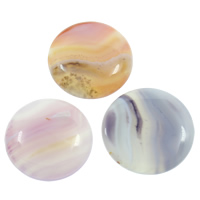 Lace Agate Cabochon Flat Round flat back mixed colors Sold By Bag