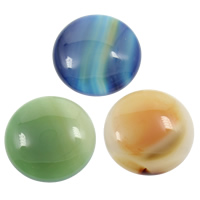 Lace Agate Cabochon Flat Round flat back mixed colors Sold By Bag