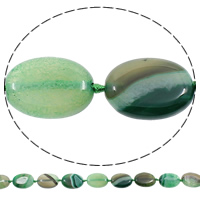 Naturlig Drage Veins Agate perler, Flad Oval, grøn, 22x30x7mm, Hole:Ca. 1mm, Længde Ca. 16.1 inch, 5Strands/Bag, Ca. 12pc'er/Strand, Solgt af Bag