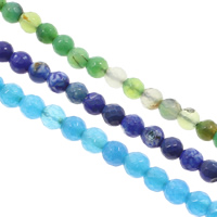 Perles agates, Agate, Rond, facettes, plus de couleurs à choisir, 6mm, Trou:Environ 1mm, Longueur Environ 15 pouce, 5Strandstoron/sac, Environ 65PC/brin, Vendu par sac