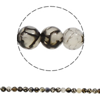 Prirodni Dragon vene ahat perle, Dragon vene Agate, Krug, različite veličine za izbor, Rupa:Približno 1mm, Dužina Približno 15 inčni