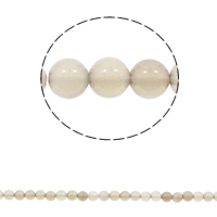 Natural Grey Agate perler, Grå Agate, Runde, forskellig størrelse for valg, Hole:Ca. 1mm, Længde Ca. 15 inch, Solgt af Bag