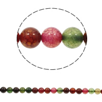 Naturlig Drage Veins Agate perler, Runde, forskellig størrelse for valg, blandede farver, Hole:Ca. 1mm, Længde Ca. 15 inch, Solgt af Bag