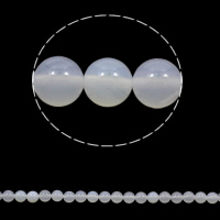 Natürliche weiße Achat Perlen, Weißer Achat, rund, verschiedene Größen vorhanden, Bohrung:ca. 1mm, Länge ca. 15 ZollInch, verkauft von Tasche