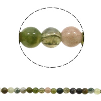 Natürliche Moos Achat Perlen, rund, verschiedene Größen vorhanden, gemischte Farben, Bohrung:ca. 1mm, Länge ca. 15 ZollInch, verkauft von Tasche