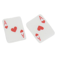 Polymer Ton Cabochon, Spielkarte, handgemacht, flache Rückseite, 10x13x2mm, 100PCs/Tasche, verkauft von Tasche