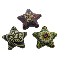 Polymer Clay Pendants handmade with flower pattern & mixed Approx 1mm Sold By Bag