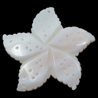 Pingentes de concha branca natural, Estrela do mar, 56x55x5mm, Buraco:Aprox 1.5mm, 20PCs/Bag, vendido por Bag