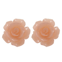 Synthetische Koralle Perle, Blume, geschichtet, helles Rosa, 12x12x6mm, Bohrung:ca. 1mm, 100PCs/Tasche, verkauft von Tasche