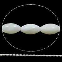 Natürliche weiße Muschelperlen, oval, 4x7mm, Bohrung:ca. 1mm, Länge ca. 15.3 ZollInch, 10SträngeStrang/Tasche, ca. 52PCs/Strang, verkauft von Tasche