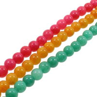Ædelsten Bead, Runde, forskellig størrelse for valg, flere farver til valg, Hole:Ca. 1mm, Længde Ca. 15.7 inch, Solgt af Bag