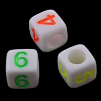 Number Acrylic Bead fluorescent & mixed & solid color Approx 3mm Approx Sold By Bag