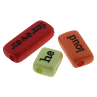 Beads Jóias mistos, acrilico, com padrão de carta & cor sólida, 10mm, 12-24mm, Buraco:Aprox 1mm, Aprox 110setsjogo/Bag, 5PCs/Defina, vendido por Bag