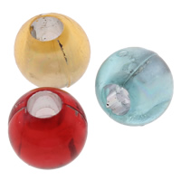 Transparent Acrylic Beads, Round, silver-lined, mixed colors, 8mm, Hole:Approx 3mm, Approx 2600PCs/Bag, Sold By Bag