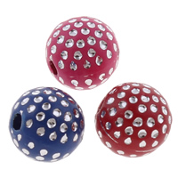 Silver Accent Acrylic Beads Round solid color mixed colors 8mm Approx 1mm Approx Sold By Bag