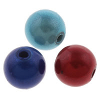 Perles miracles acryliques, Acrylique, Rond, peinture, normes différentes pour le choix, couleurs mélangées, Trou:Environ 1-1.5mm, Vendu par sac