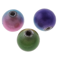 Perles miracles acryliques, Acrylique, Rond, peinture, deux tons, couleurs mélangées, 8mm, Trou:Environ 1mm, Environ 1700PC/sac, Vendu par sac