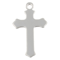 Stainless Steel Tag Charm fleur-de-lis cross hand polished laser pattern & Customized original color Approx 2.5mm Sold By Bag