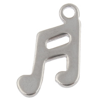 Stainless Steel Pendants, Music Note, hand polished, original color, 8x12x1mm, Hole:Approx 1.5mm, 100PCs/Bag, Sold By Bag
