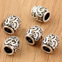 Bali Sterling Silver Beads, Tailandia, Tambor, 6x6mm, Buraco:Aprox 2.7mm, 50PCs/Lot, vendido por Lot