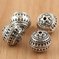 Ταϊλάνδη Sterling Silver Beads, Γύρος, 11.50mm, Τρύπα:Περίπου 1.7mm, 10PCs/Παρτίδα, Sold Με Παρτίδα
