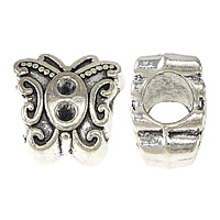 Zinc Alloy European Beads Setting Butterfly silver color plated without troll & blacken nickel lead & cadmium free Approx 5mm Inner Approx 1mm Sold By Lot