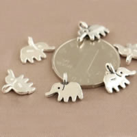925 Sterling Silver Pendant Elephant plated Approx 2.4mm Sold By Lot